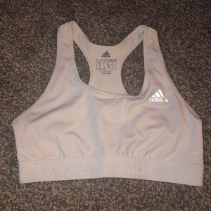 White adidas sports bra size small